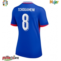 Camiseta Francia Aurelien Tchouameni #8 Primera Equipación para mujer Eurocopa 2024 manga corta